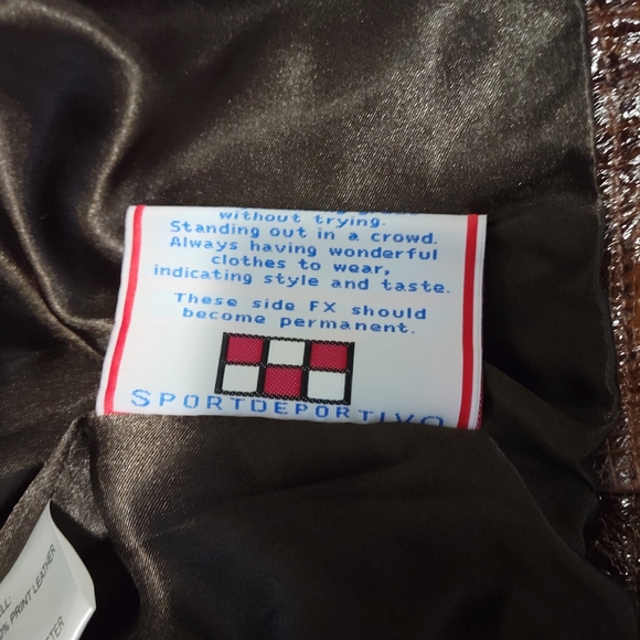 NEW Ladies Brown Reptile Print Leather Truckers Style Jacket Size L - Picture 9 of 9